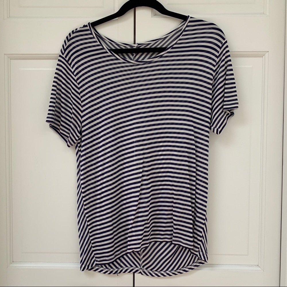J Brand Striped Short Sleeve Top